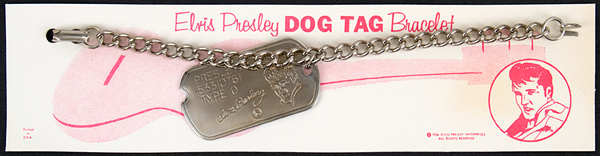 Elvis Presley Dog Tag Bracelet on Card