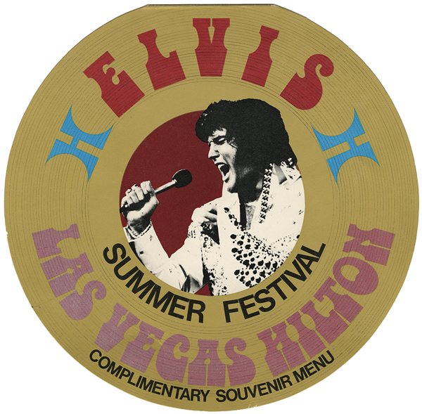 Elvis Las Vegas Hilton Summer Festival Souvenir Menu