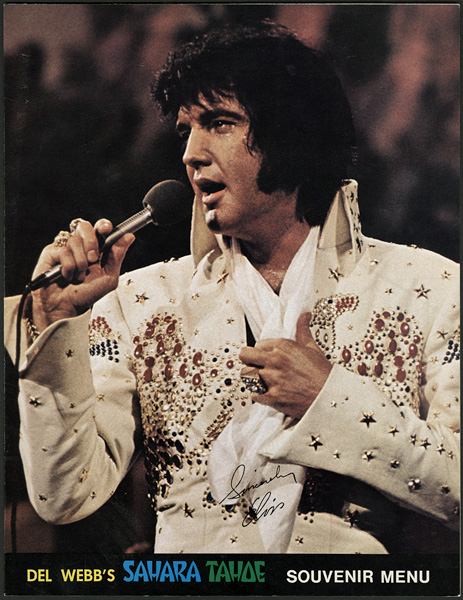Elvis Presley Sahara Tahoe Souvenir Menu