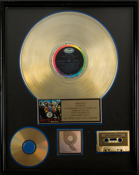 The Beatles "Sgt. Pepper" RIAA Gold Record Award