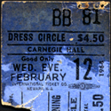 The Beatles 1964 Carnegie Hall Concert Ticket Stub