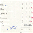 Ringo Starr Signed 1970 Receipt