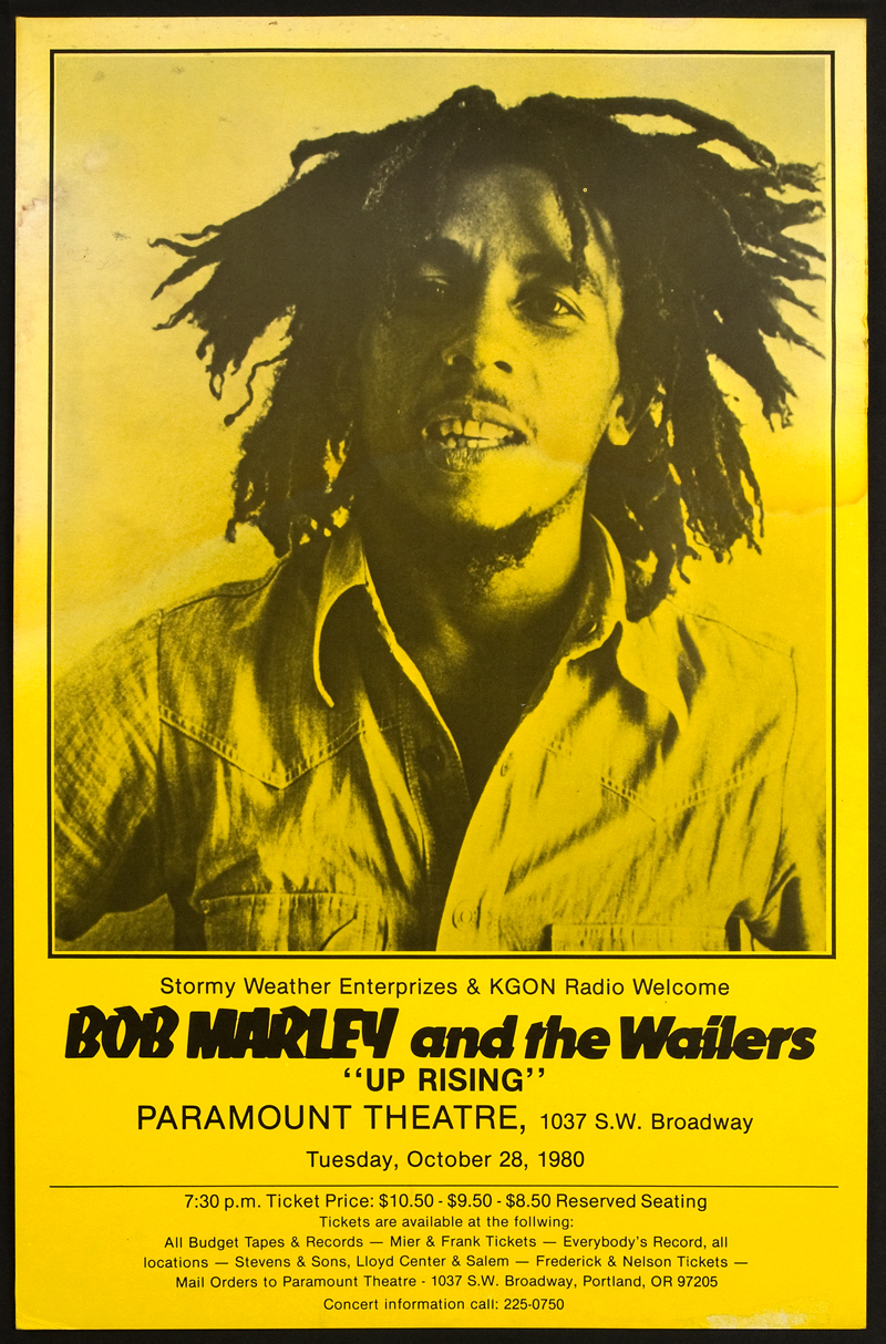 Lot Detail - Bob Marley Cardboard Concert Poster