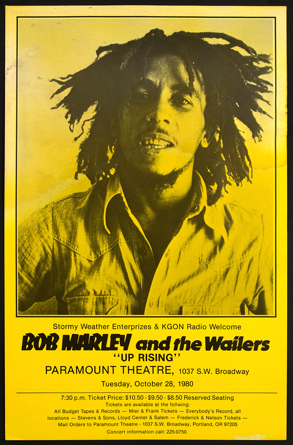 Bob Marley Cardboard Concert Poster