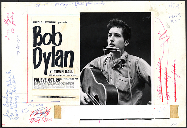 Bob Dylan Philadelphia 1963 Concert Poster Original Art