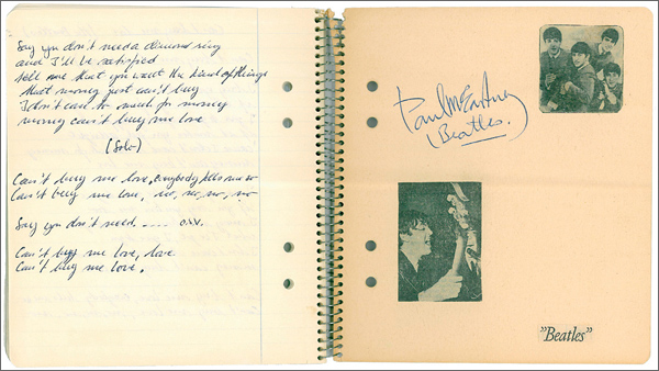 The Beatles 1963 Signed Lyric Book with Handwritten Annotations