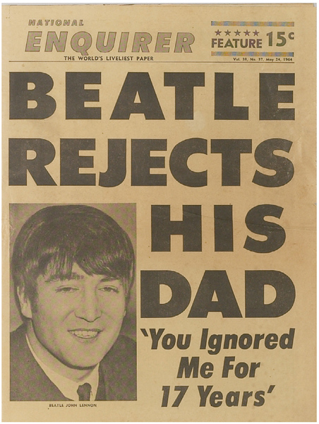 Beatle Rejects His Dad Newspaper