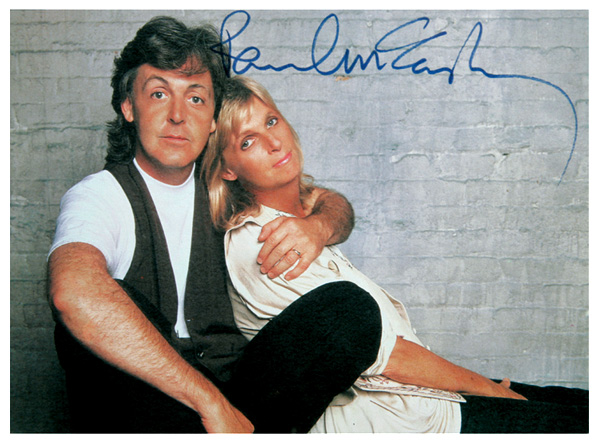 Paul McCartney Signed "Paul & Linda" Publicity Card