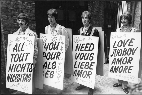 The Beatles "All You Need Is Love" Launch Vintage Stamped Photograph
