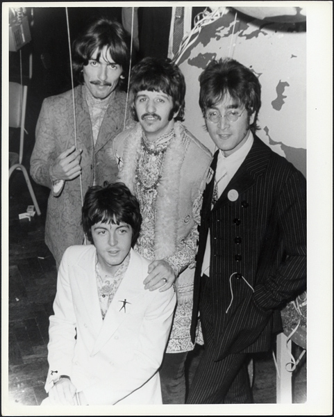 The Beatles 1967 "Sgt. Pepper"  Launch Vintage Stamped Photograph by Gloria Stavers
