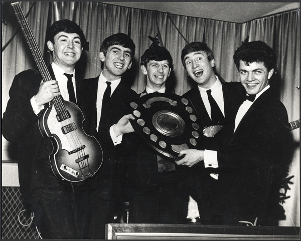 The Beatles 1962 "Merseybeat" Award Vintage Stamped Photograph