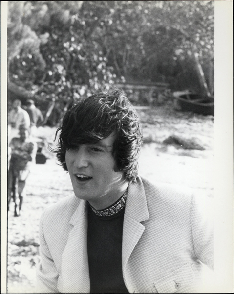 John Lennon 1965 "HELP!" Vintage Stamped Photograph by Gloria Stavers