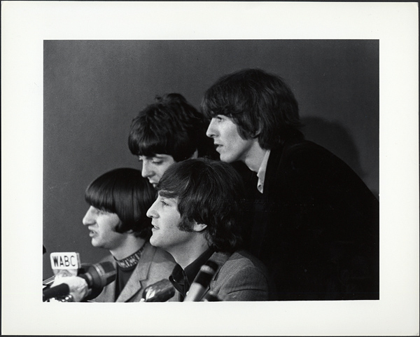 Beatles 1965 U.S. Tour Vintage Stamped Photograph