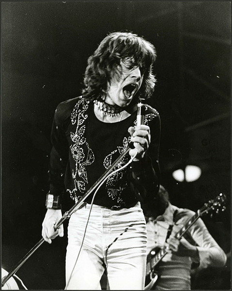 Mick Jagger 1970 Vintage Stamped Photograph by Laurens van Houten