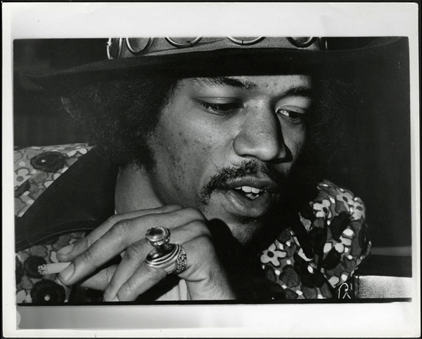 Jimi Hendrix 1968 "U.S. Tour" Vintage Stamped Photograph by Elliot Landy