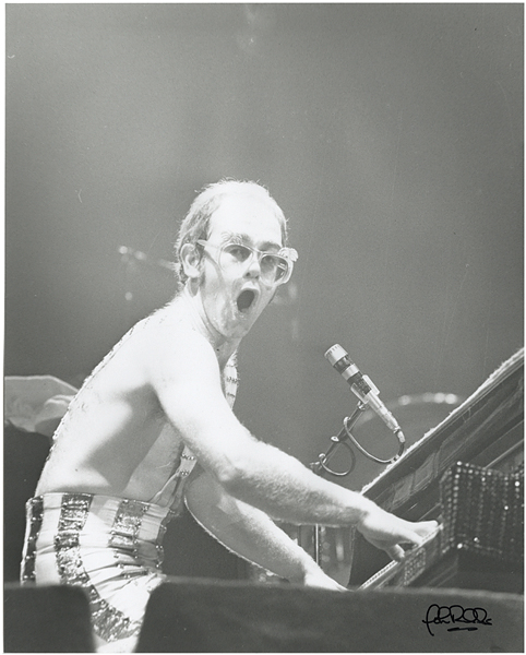 Elton John Vintage Photograph Signed by John Rowlands