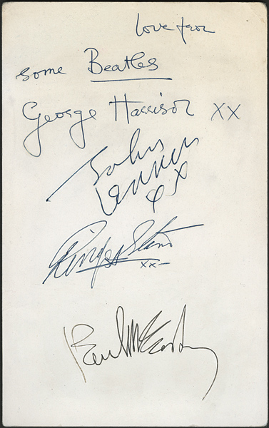 Beatles Signed British Rail Menu Card