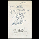 Beatles Signed British Rail Menu Card