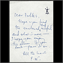 Paul McCartney Handwritten and Initialed Note