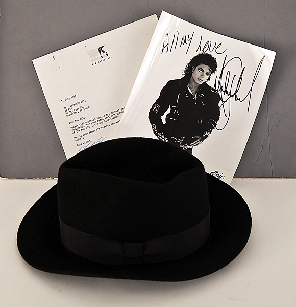 Michael Jackson Signed, Owned and Worn Black Fedora. Music