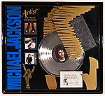 Michael Jackson Signed "Artist of the Decade" Multi-Platinum Record Award