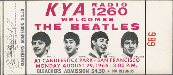 Beatles Last Concert Ticket