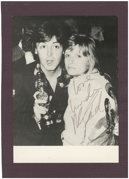Paul and Linda McCartney Photograph Signed By Linda