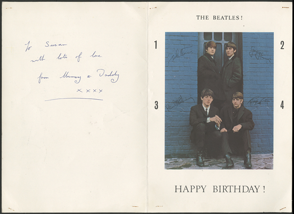 Vintage Beatles Birthday Card