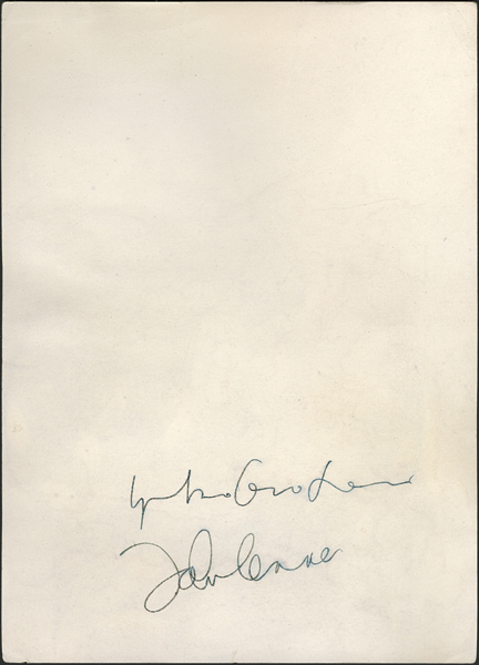 Paul McCartney Photograph Signed on the Verso by John Lennon and Yoko Ono Lennon