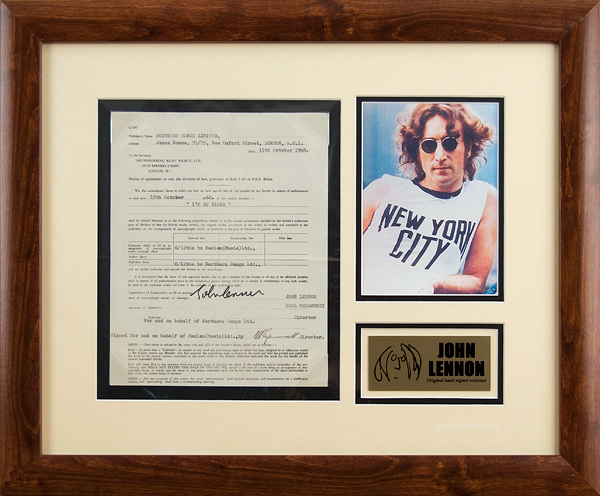 John Lennon Signed "Im So Tired" Publishing Contract