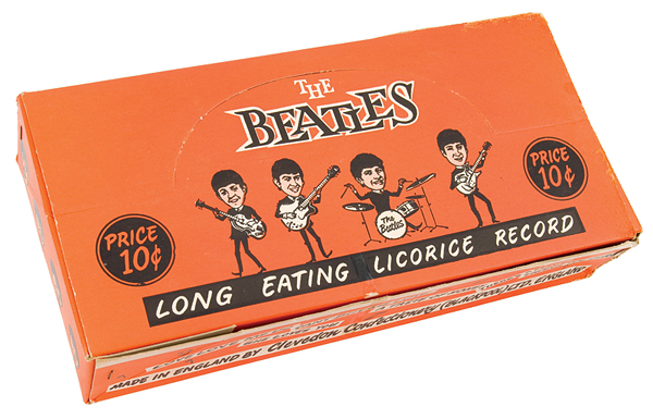 The Beatles 10 Cent "Long Eating Licorice Record" Vintage Display Box 