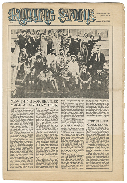 1967 Rolling Stone Magazine Featuring Beatles "Magical Mystery Tour"