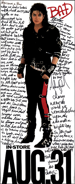Michael Jackson Handwritten and Signed Lyrics for      "We Are The World" 