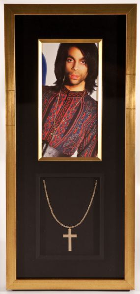 Prince Photo Shoot Worn Gold Cross and Necklace