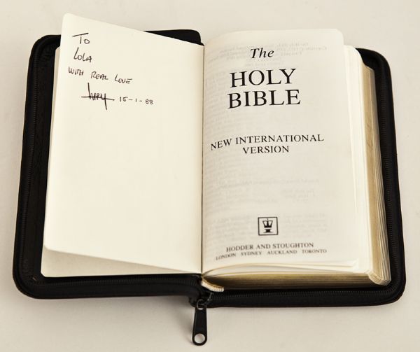 Larry Mullen, Jr. Signed and Inscribed Personal Bible