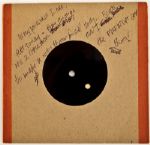 Jimi Hendrix's Personal Acetate for Burning Of The Midnight Lamp With Handwritten Lyrics and Drawings on the Sleeve
