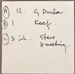 Paul McCartney Handwritten Schedule