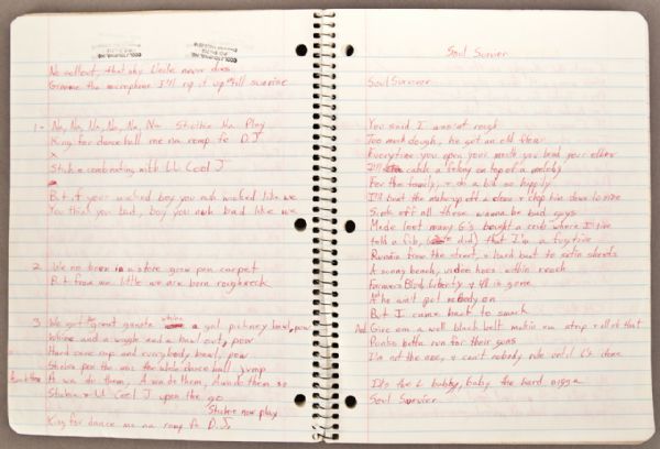 LL Cool J Handwritten and Signed Lyrics Notebook