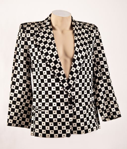 Rod Stewart Stage Worn Black and White Checkered Jacket