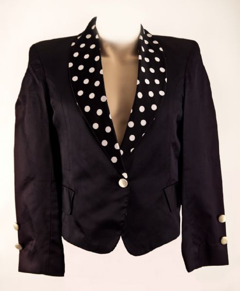 Prince Stage Worn Black Jacket With White Polka Dots