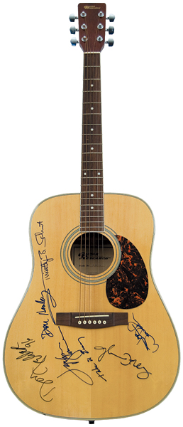 The Eagles and Jackson Brown Signed Acoustic Guitar