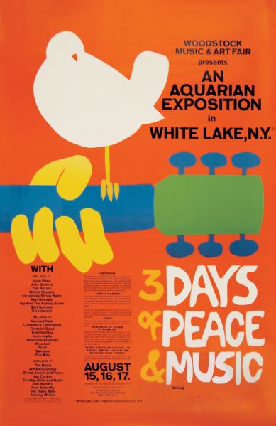 Woodstock Poster Signed by Artist Arnold Skolnick