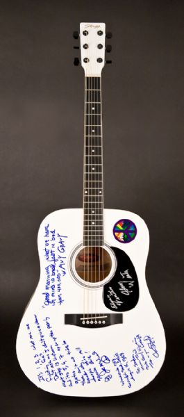 Woodstock Performers Signed and Inscribed Acoustic Guitar
