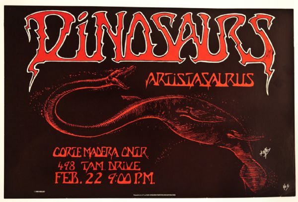 Alton Kelley Signed "Dinosaurs #5, Artistasaurus" Original Poster