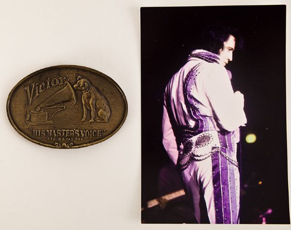 Elvis Presley Stage Worn "Victor: His Masters Voice" Belt Buckle
