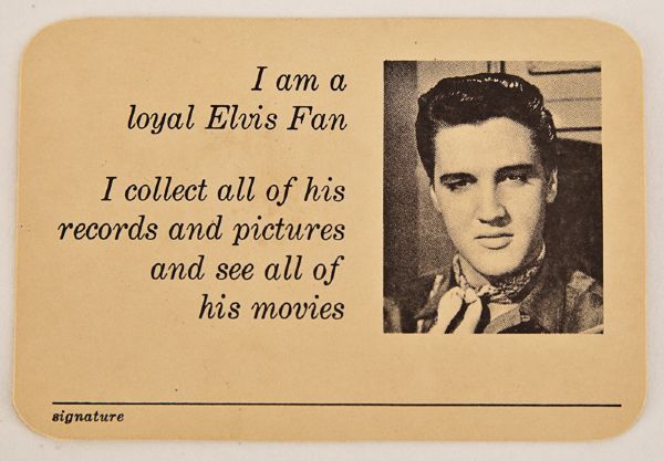 Elvis Fan Club Member Card