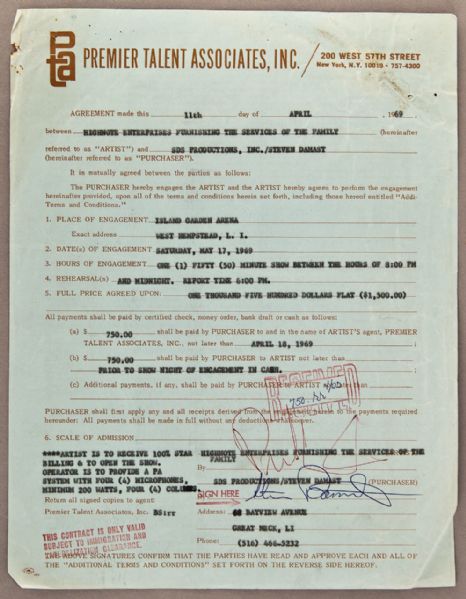 "The Family" 1969 Performance Contract