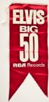 Elvis Big 50 RCA Records Red Satin Flag