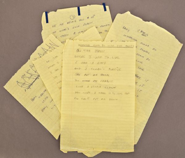 Jack Bruce Handwritten Lyrics