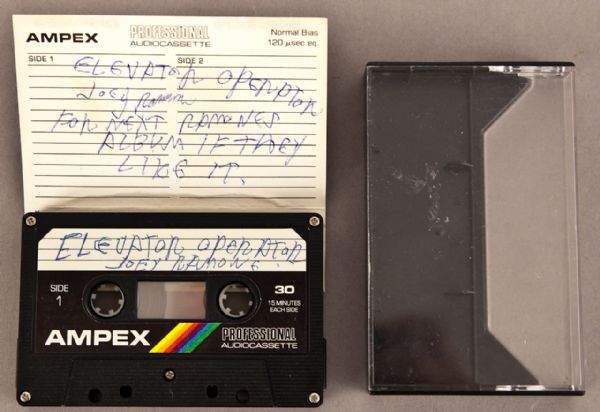 Joey Ramone Demo Cassette Tape and Handwritten Lyrics